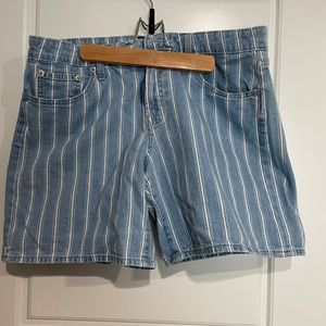 Gap striped jean shorts
